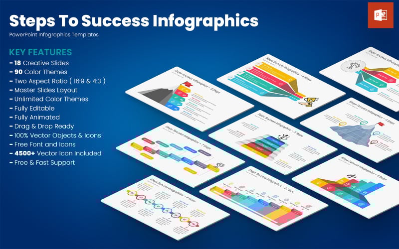 steps to success infographics powerpoint templates original