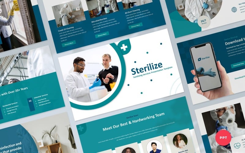 sterilize sanitizing services powerpoint presentation template original