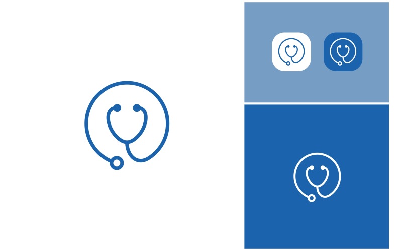 stethoscope doctor medical icon logo original
