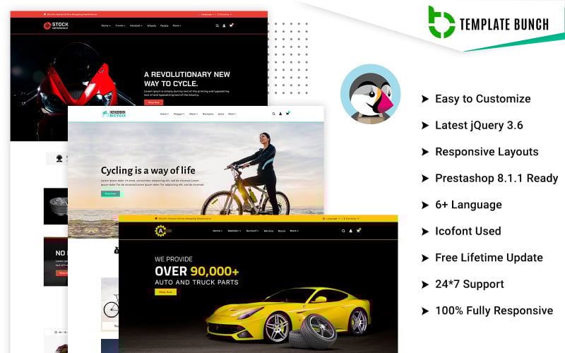 stockauto autoparts and motorcycle parts with bicycle responsive prestashop theme for ecommerce original