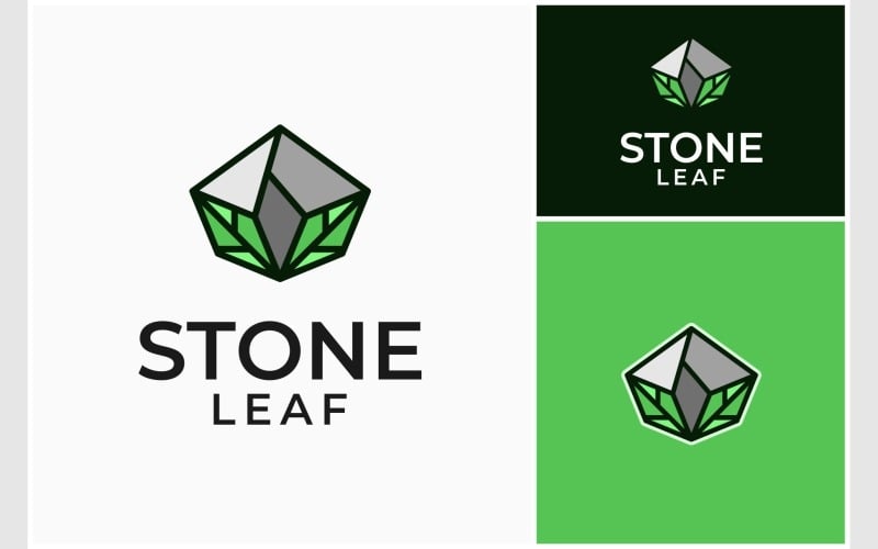 stone rock natural leaf logo original