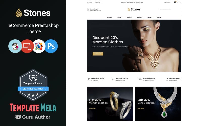 stones jewelry online store prestashop theme original