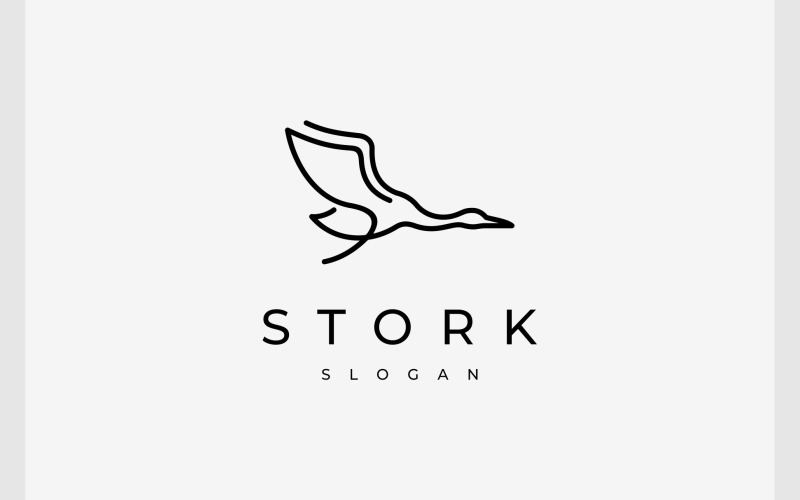 stork crane heron flying simple logo original