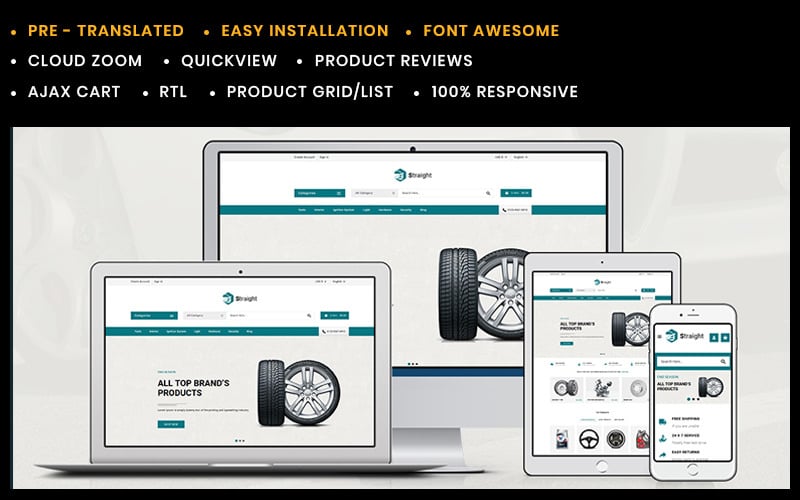 straight auto parts prestashop theme original