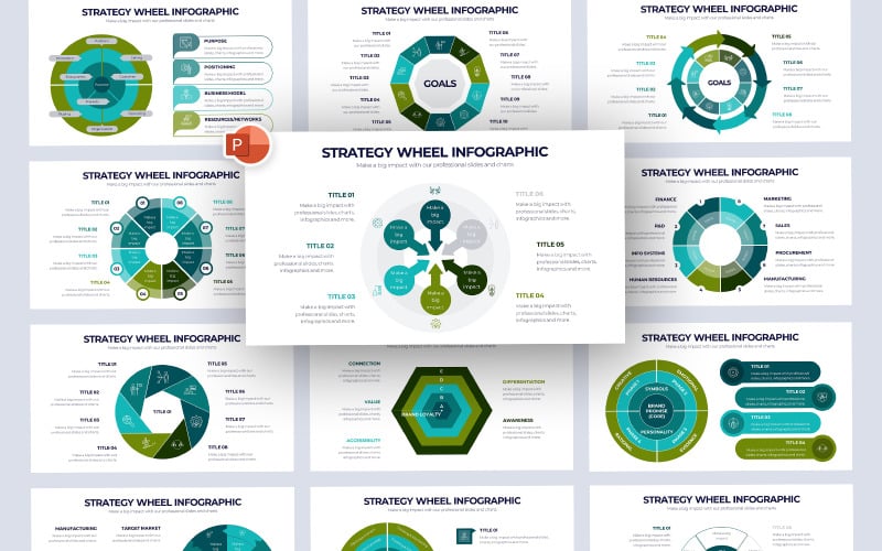 strategy wheel infographic powerpoint template original