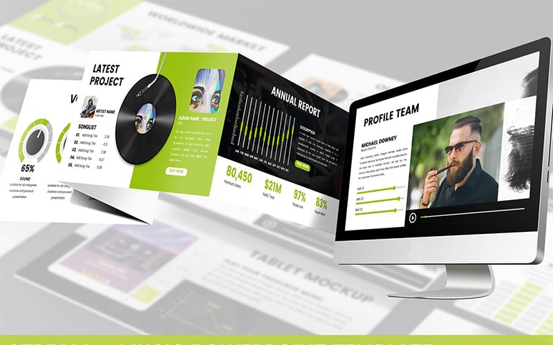 stream music powerpoint template original