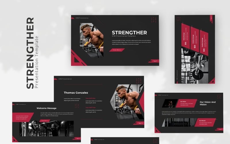 strengther gym powerpoint template original