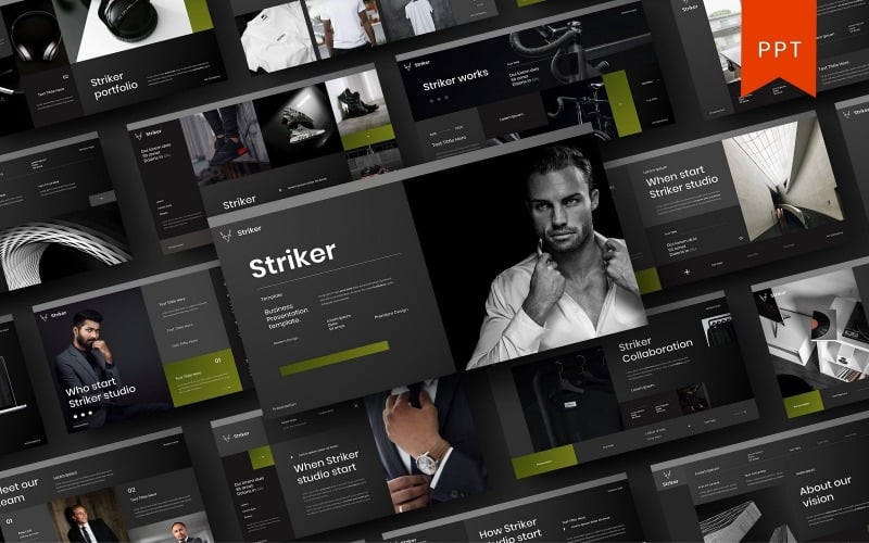 striker business powerpoint template original