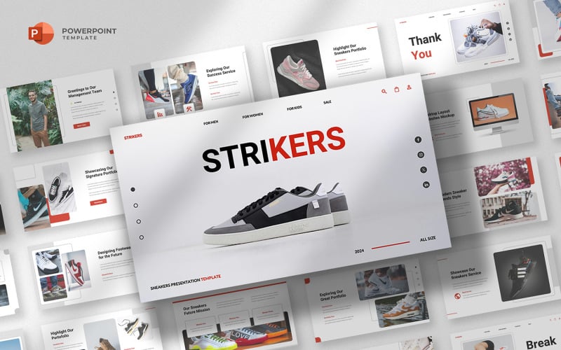 strikers sneakers amp shoes powerpoint template original