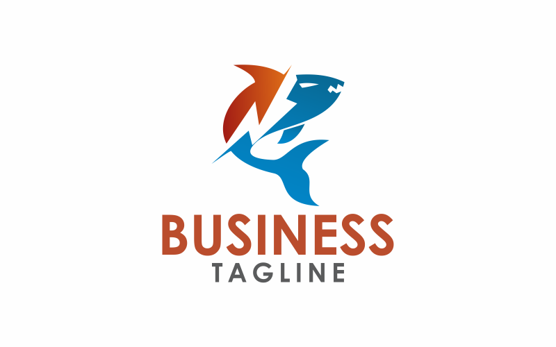 strong whale logo template original