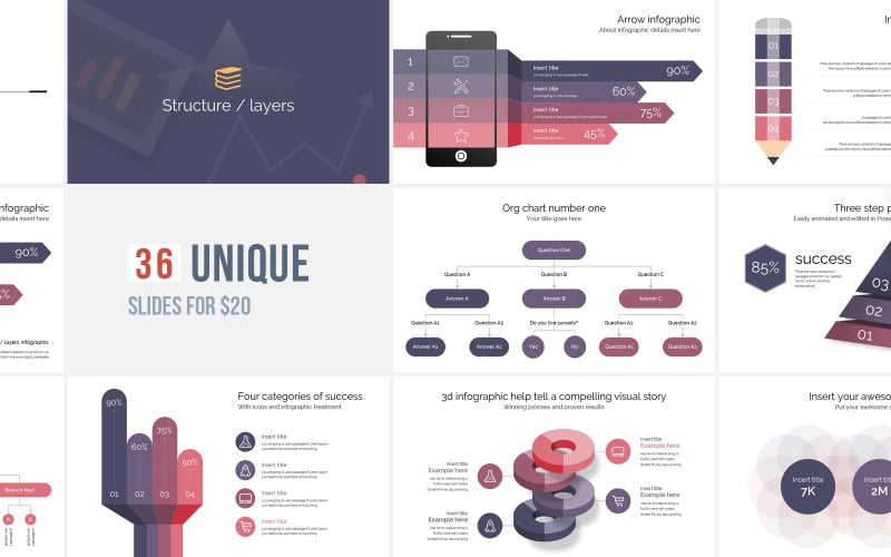 structure layers info graphic powerpoint template original