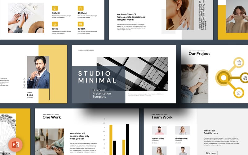 studio minimal powerpoint presentation template original