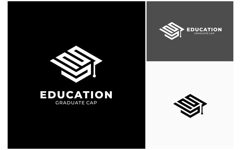 study graduation cap geometric logo original