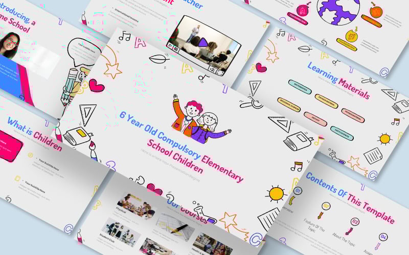 study kids presentation powerpoint template original