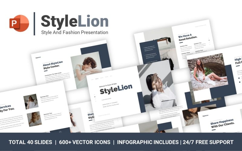 stylelion style and fashion minimal powerpoint template original