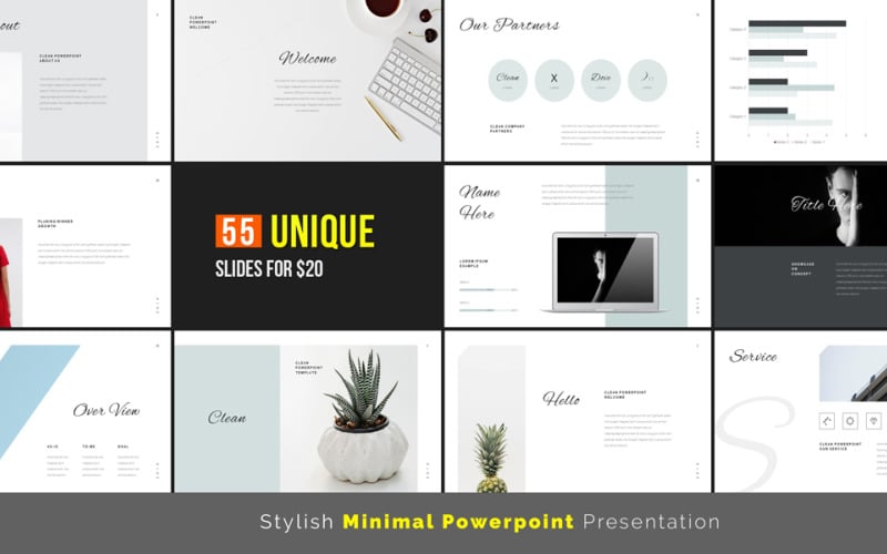 stylish minimal powerpoint template original