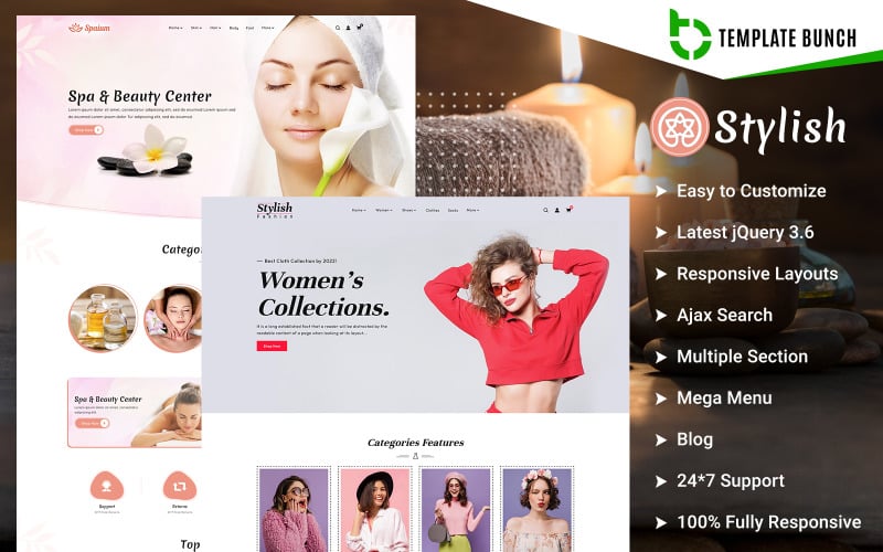 stylish spa and fashion responsive prestashop theme for ecommerce original