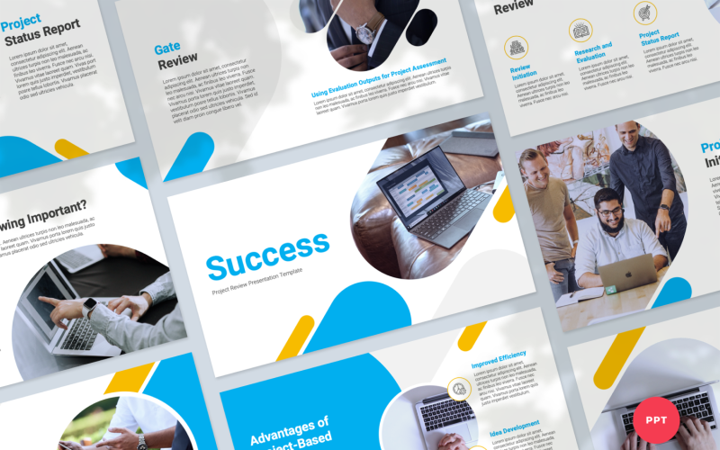success project review presentation powerpoint template original
