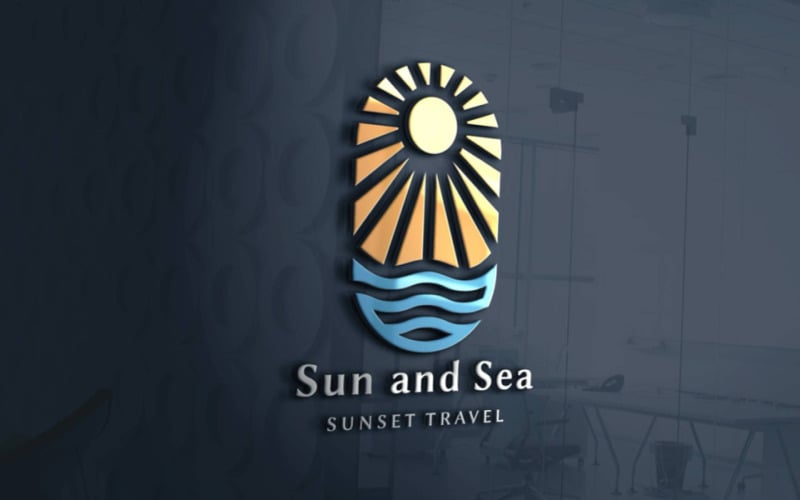 sun and sea travel agent logo original