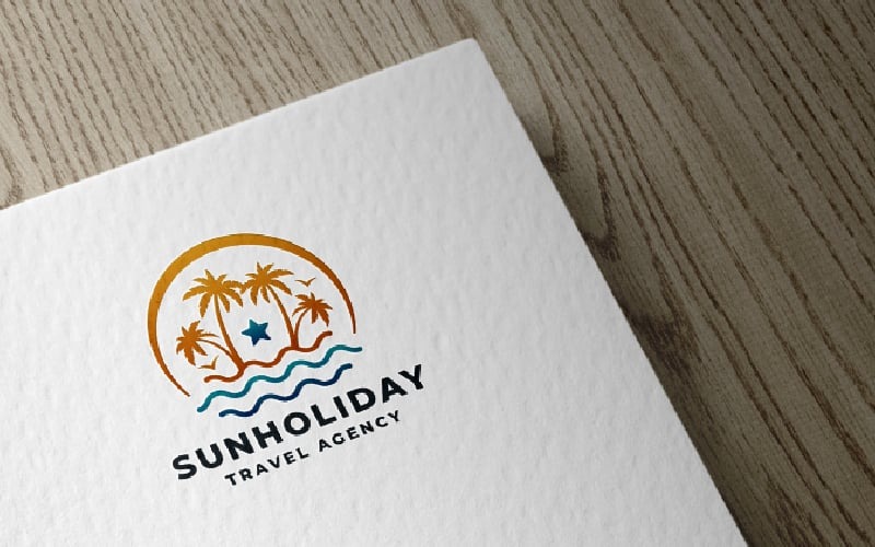 sun holiday pro logo template original