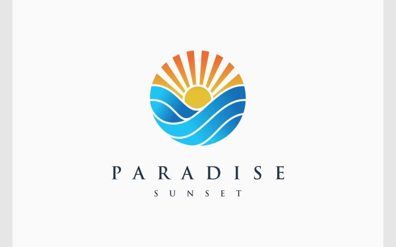 sun light sea wave ocean logo original