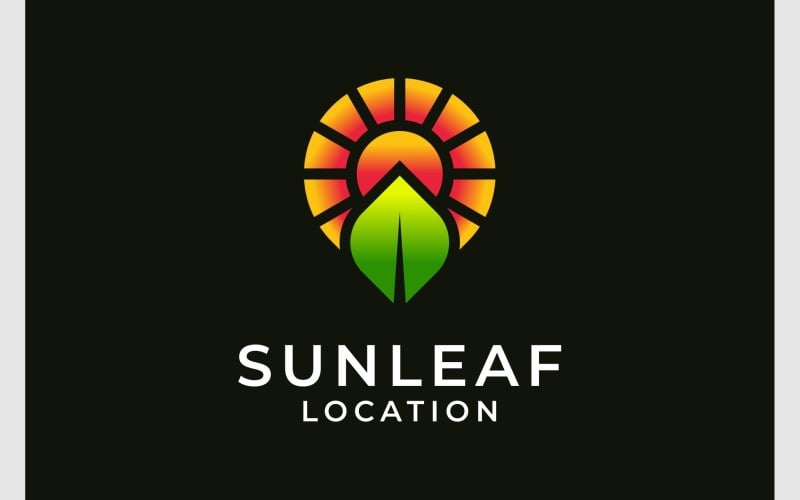 sun shine leaf location logo original