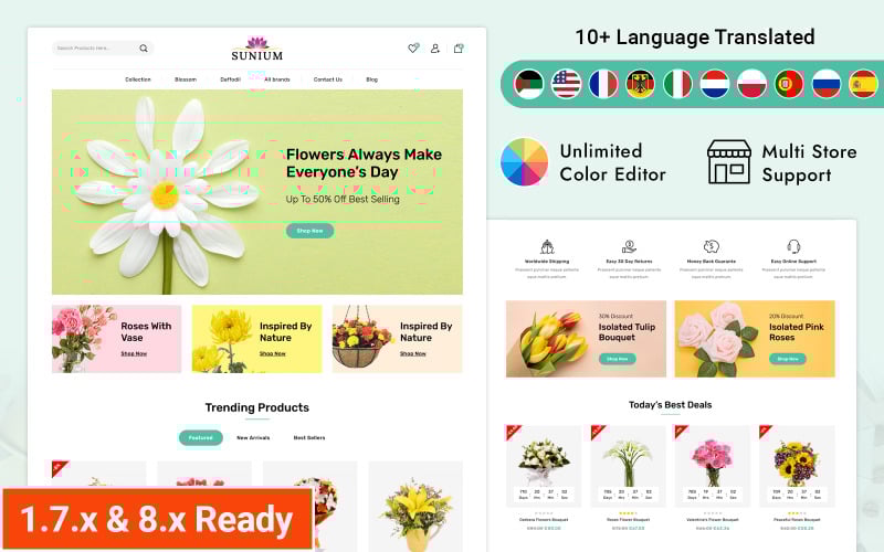 sunium gifts flowers and decor prestashop responsive theme original