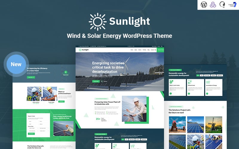 sunlight wind and solar energy responsive wordpress theme original