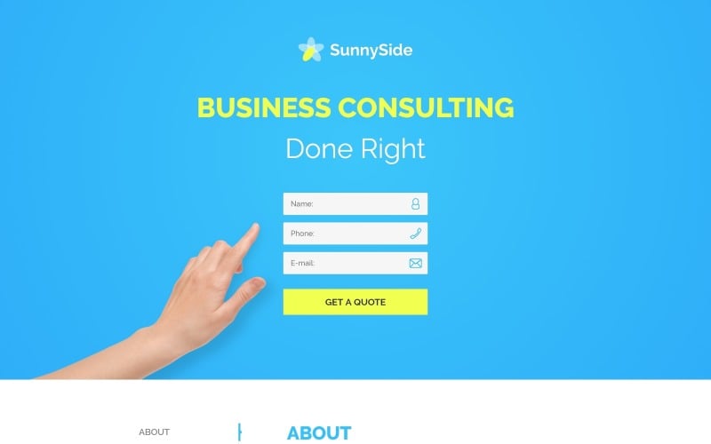 sunnyside design studio minimal html landing page template original
