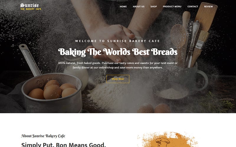 sunrise bakery landing page template original