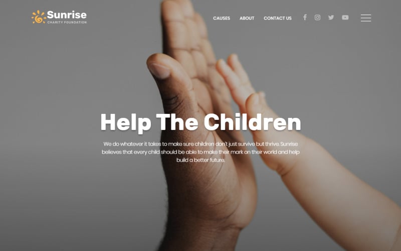 sunrise charity foundation modern html landing page template original