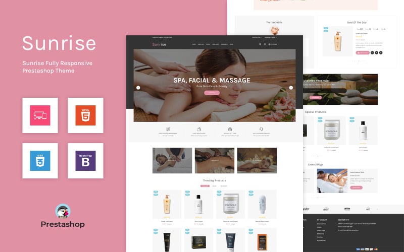 sunrise spa facial massage prestashop template original
