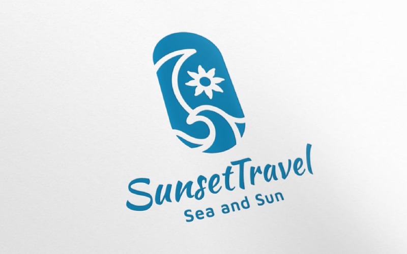 sunset travel agent logo v original