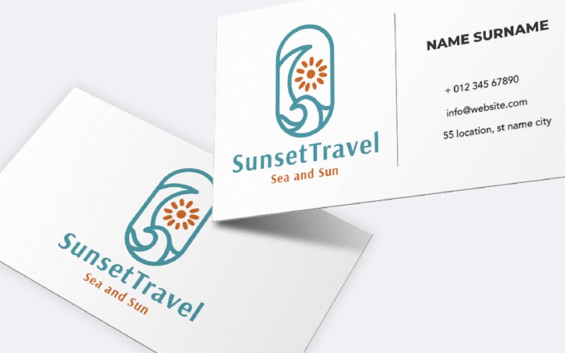sunset travel agent logo v original