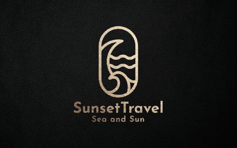 sunset travel agent logo v original