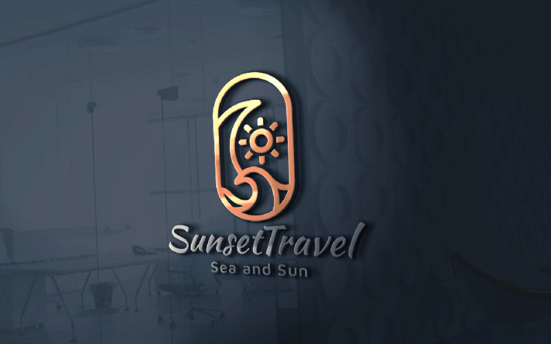 sunset travel agent logo v original
