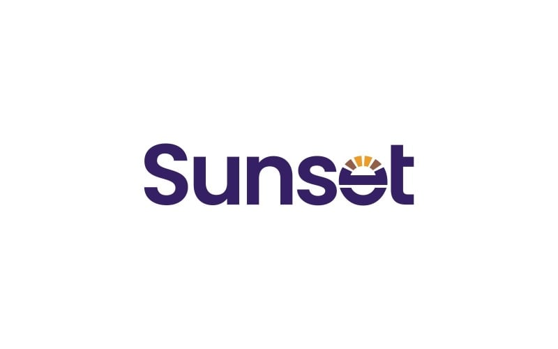 sunset wordmark logo illustration original