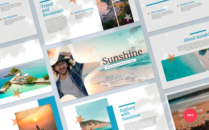 sunshine summer multipurpose presentation powerpoint template original
