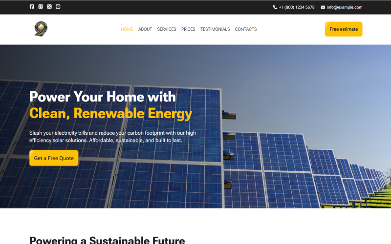 sunvolt solar energy responsive landing page original