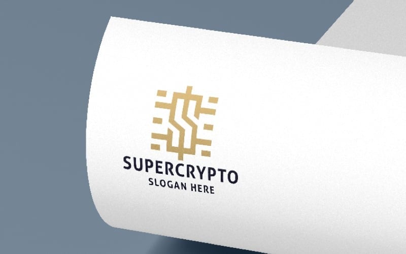 super crypto pro logo template original
