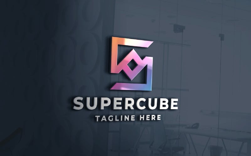 super cube letter s pro logo template original