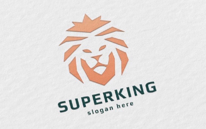 super king lion logo template original
