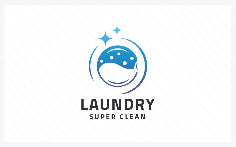 super laundry logo template original