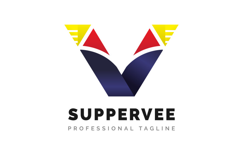 super v letter logo design original