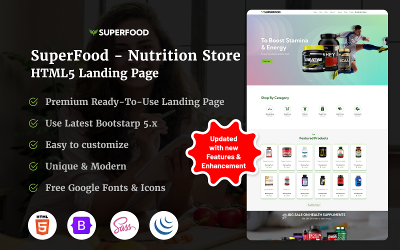 superfood nutrition store html landing page original