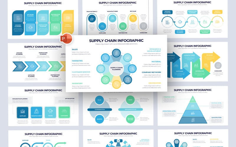 supply chain infographic powerpoint template original