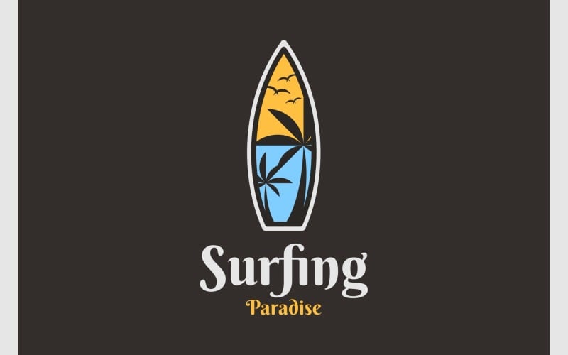 surfboard surfing surf beach logo original