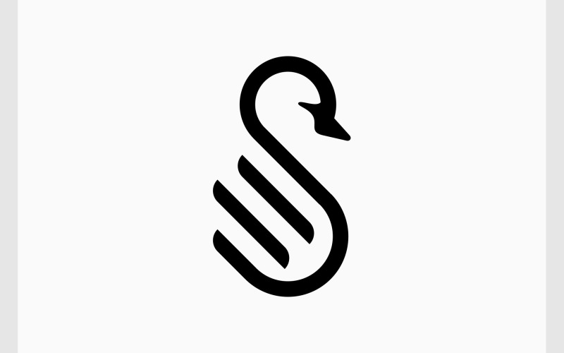swan bird with letter s logo original