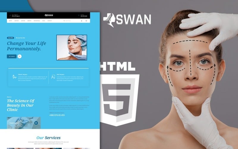swan plastic surgery clinic landing page template original