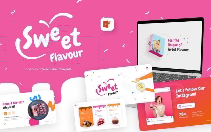 sweet flavour food creative powerpoint template original